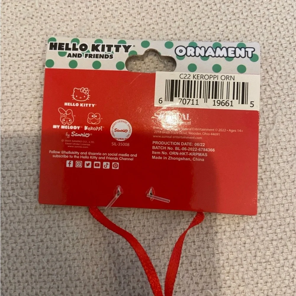 Sanrio® Christmas Ornament Hello Kitty and Friends Keroppi 2022 Santa New